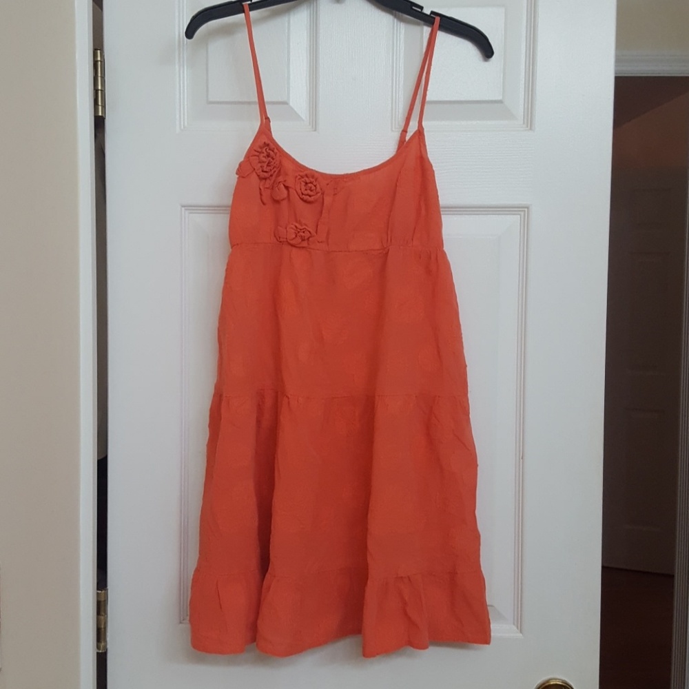 Anthropologie Orange Midi Dress